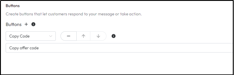 Copy Code Button Structure of Message Template