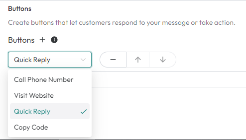 Call to Action Button Structure of Message Template
